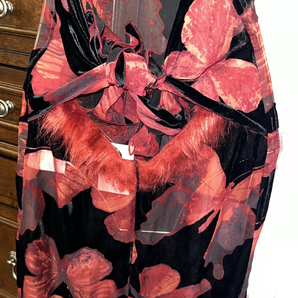 Kim Shui Butterfly Velvet Gown in Multi - Picture 14 of 14